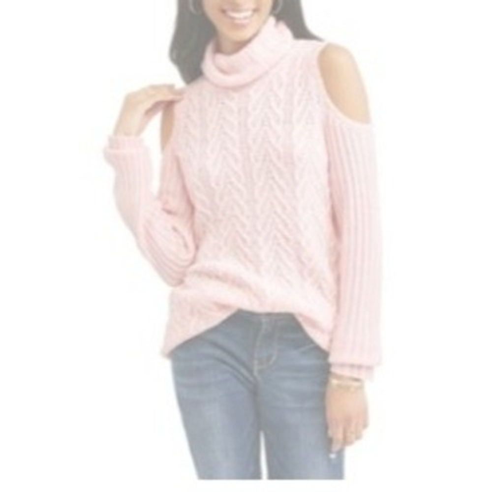 Faded Glory Sweater XXL Pink Cowl Neck Off Shoulder Barbie Preppy Cozy Skiing‎